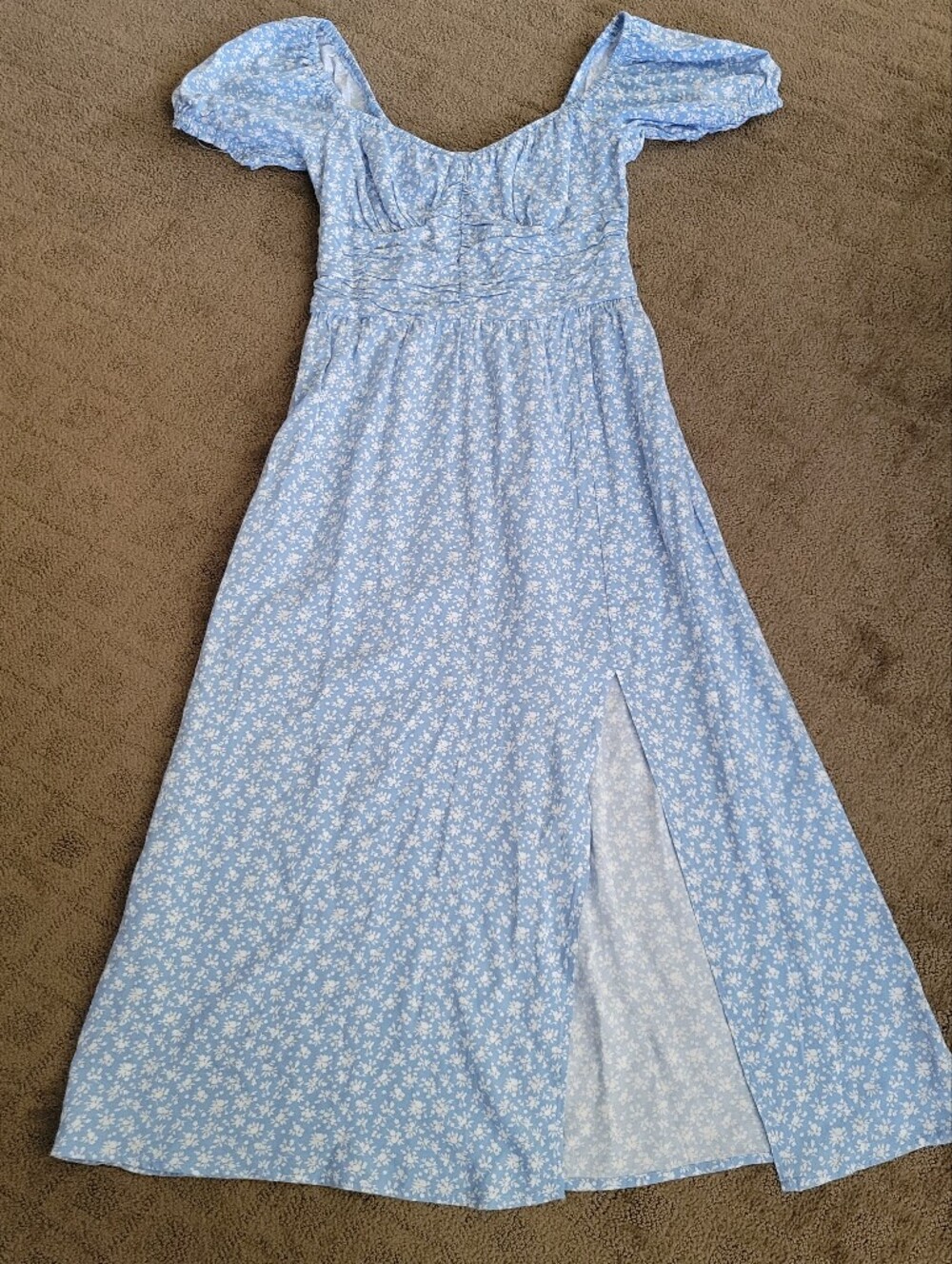 Hollister Light Blue Floral Midi Dress